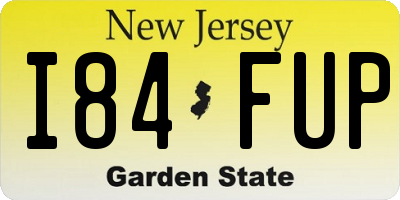 NJ license plate I84FUP
