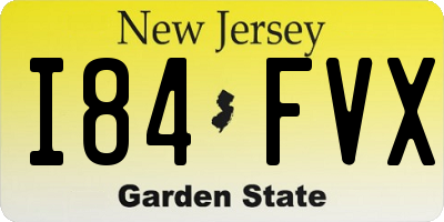 NJ license plate I84FVX