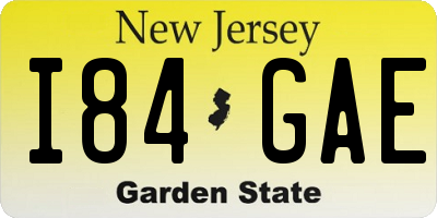 NJ license plate I84GAE