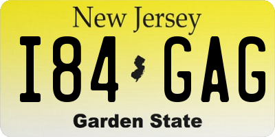 NJ license plate I84GAG