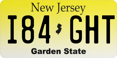 NJ license plate I84GHT