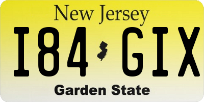 NJ license plate I84GIX