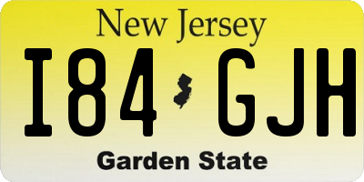 NJ license plate I84GJH