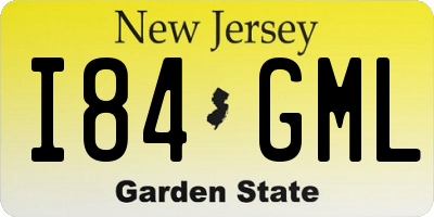 NJ license plate I84GML