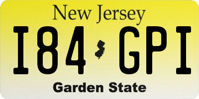 NJ license plate I84GPI