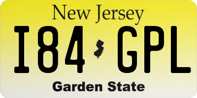 NJ license plate I84GPL