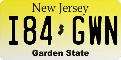 NJ license plate I84GWN