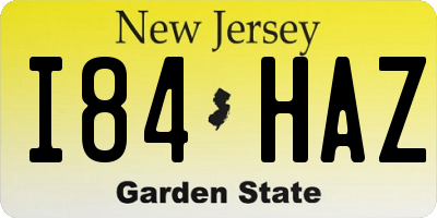 NJ license plate I84HAZ