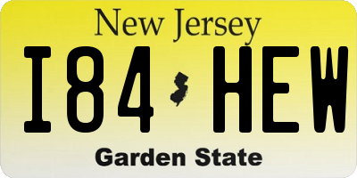 NJ license plate I84HEW