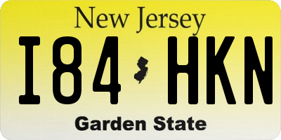 NJ license plate I84HKN