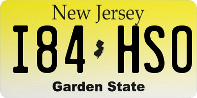 NJ license plate I84HSO