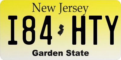 NJ license plate I84HTY
