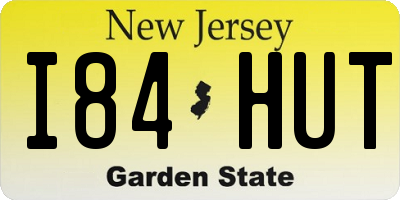 NJ license plate I84HUT