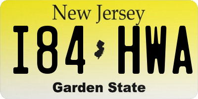 NJ license plate I84HWA