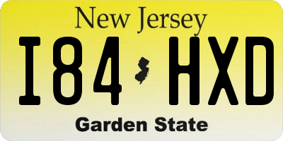 NJ license plate I84HXD
