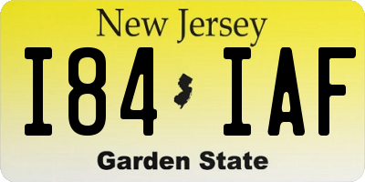 NJ license plate I84IAF