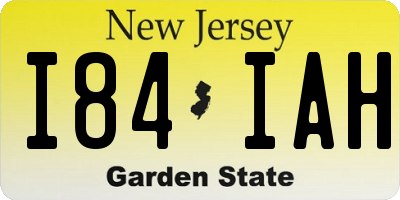 NJ license plate I84IAH