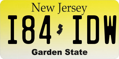 NJ license plate I84IDW
