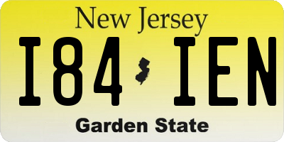 NJ license plate I84IEN