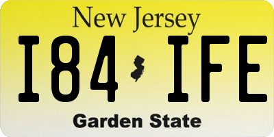NJ license plate I84IFE