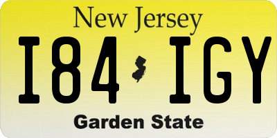 NJ license plate I84IGY