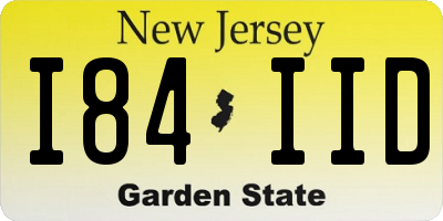 NJ license plate I84IID