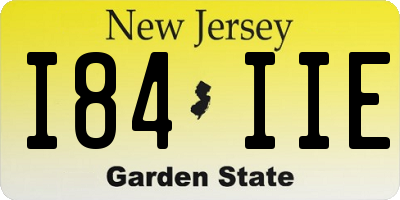 NJ license plate I84IIE