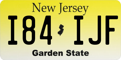NJ license plate I84IJF
