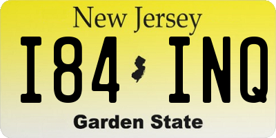 NJ license plate I84INQ