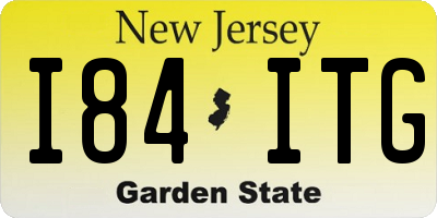 NJ license plate I84ITG