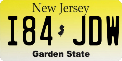 NJ license plate I84JDW