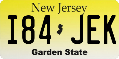 NJ license plate I84JEK