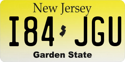 NJ license plate I84JGU