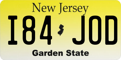 NJ license plate I84JOD