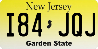 NJ license plate I84JQJ