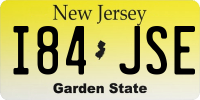 NJ license plate I84JSE