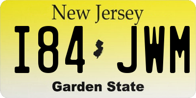 NJ license plate I84JWM