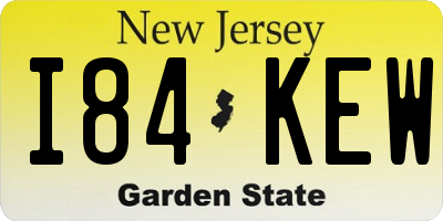 NJ license plate I84KEW