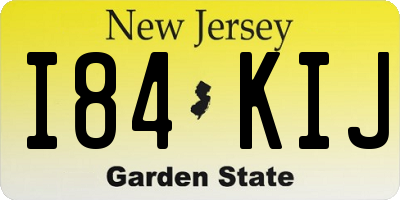 NJ license plate I84KIJ