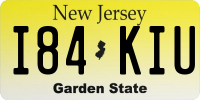 NJ license plate I84KIU