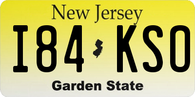 NJ license plate I84KSO