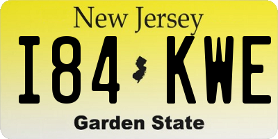 NJ license plate I84KWE
