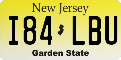 NJ license plate I84LBU