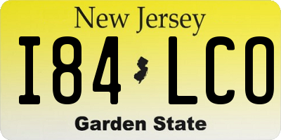 NJ license plate I84LCO