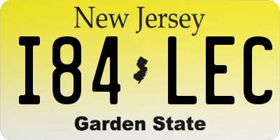 NJ license plate I84LEC