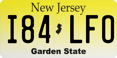 NJ license plate I84LFO