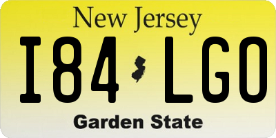 NJ license plate I84LGO