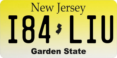 NJ license plate I84LIU