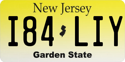 NJ license plate I84LIY