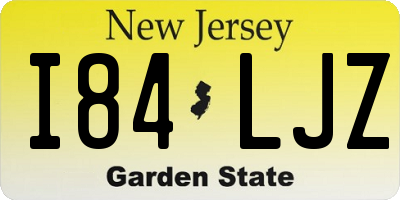 NJ license plate I84LJZ